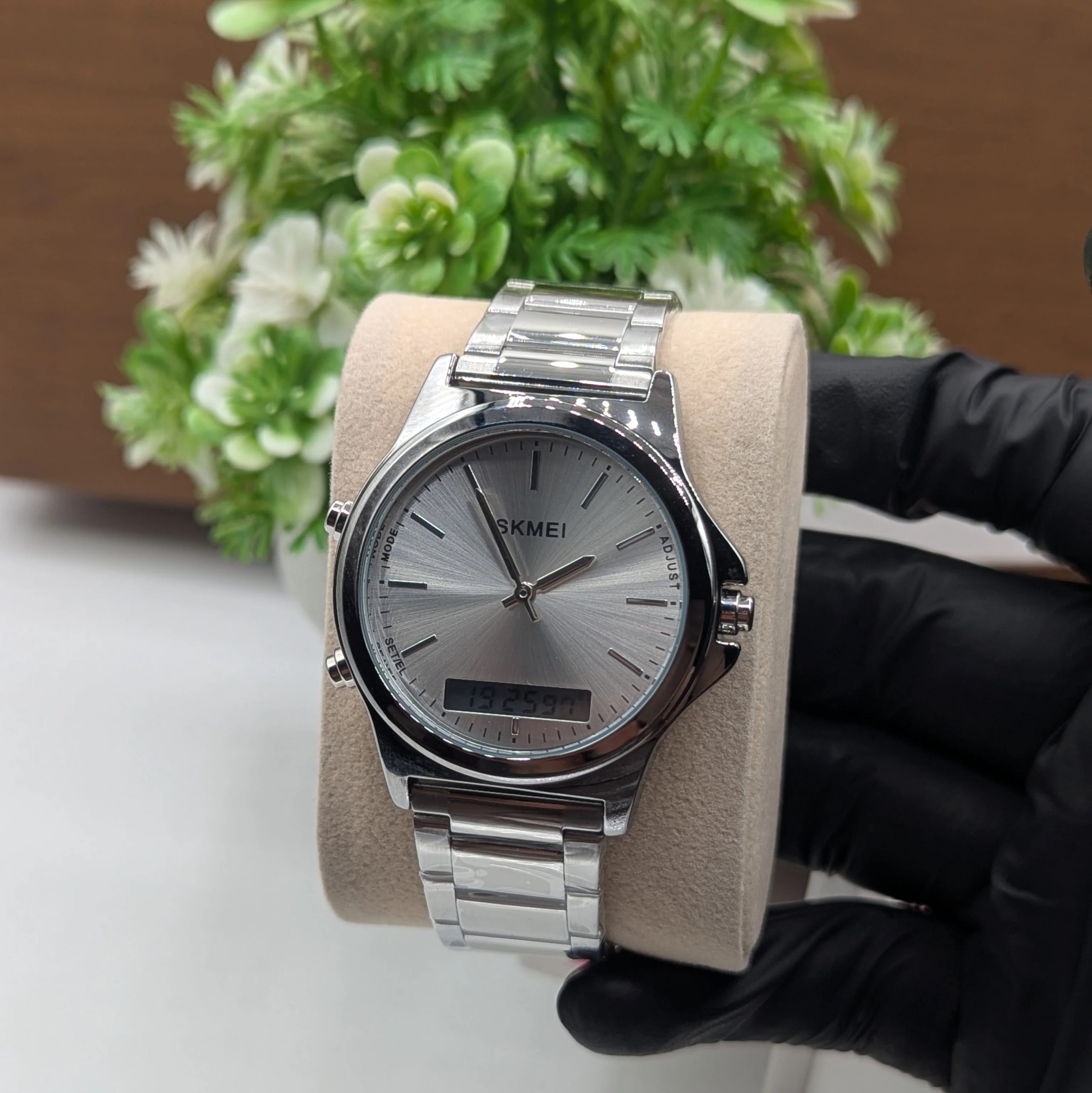 SKMEI 2120 Dual-Display Round Stainless Steel Men’s Watch - Зображення 6