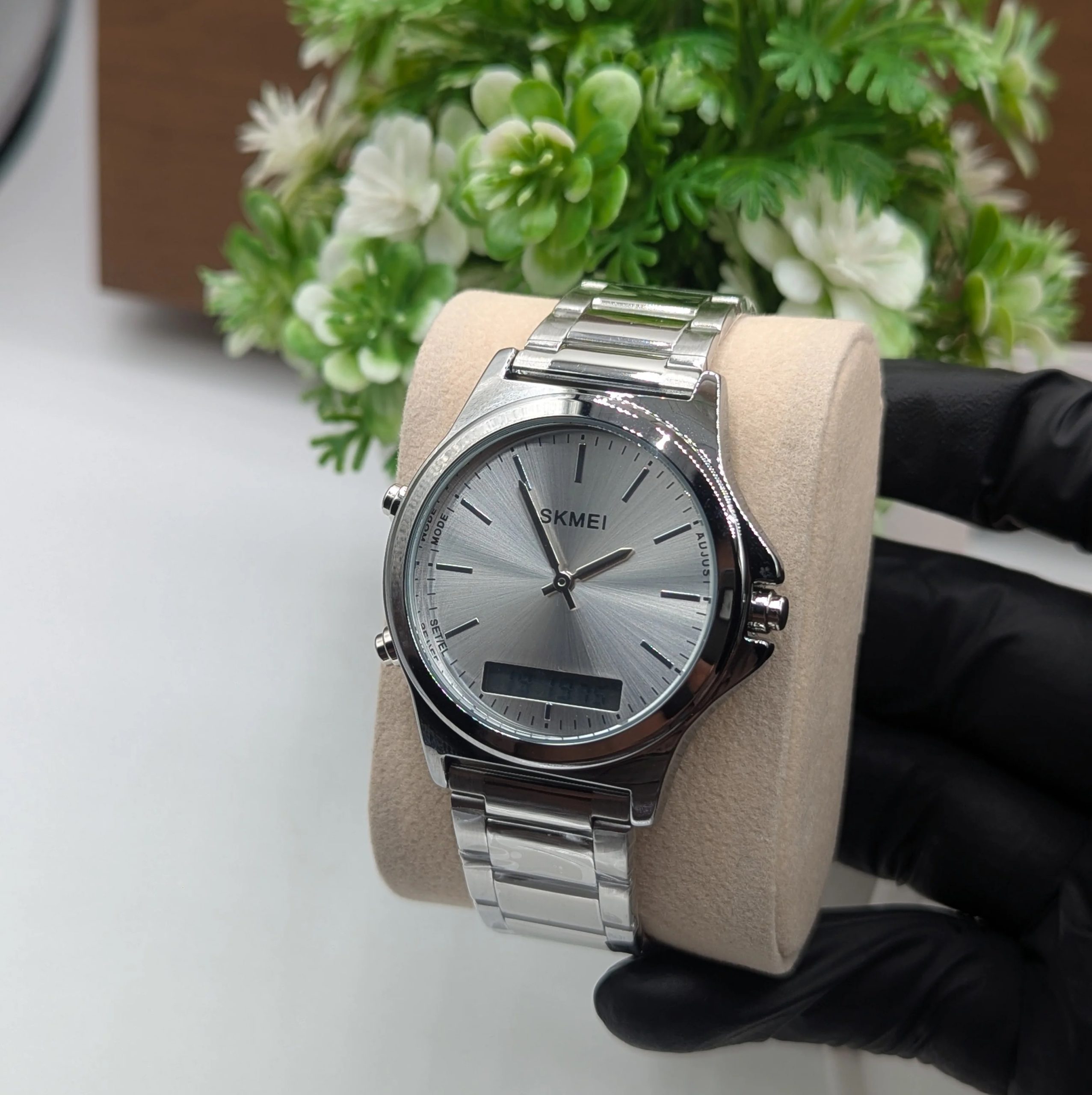 SKMEI 2120 Dual-Display Round Stainless Steel Men’s Watch - Зображення 8