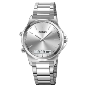 SKMEI 2120 Dual-Display Round Stainless Steel Men’s Watch